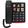 Amplicomms per Delta Telefono per Anziani Tasti Grandi Amplificatore Audio 40 Db 6 Tasti Fotografici Programmabili Compatibile Apparecchi Acustisici SLR Volume Forte Led Visivo Chiamata Suoneria Forte Volumi Regolabili