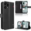 Rojeuinn Cover per Nothing Phone 3A Lite custodie,Premium Portafoglio Magnetica Flip Case,Custodia con fibra di carbonio-Nero