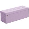 SONGMICS Cassapanca, Pouf Contenitore, Poggiapiedi Pieghevole da 38 x 110 x 38 cm, Ottomano, Regge fino a 300 kg, per Soggiorno, Camera da Letto, Entrata, Lilla Chiaro LSF277P01
