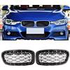 HZTWFC Nero Argento Auto Griglia Anteriore Paraurti Griglia Diamante Rene Griglie Da Corsa Per BMW Serie 3 F30 F31 2012-2018 320i 325i 328i 330i 335i