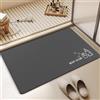 Siliget Tappetino da bagno 60 x 40 cm, ad asciugatura rapida, antiscivolo, assorbente, lavabile, antimuffa (grigio, 60 x 40 cm)