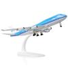 QIYUMOKE Modello di aeroplano in metallo pressofuso Boeing 747 in scala 1:300 con supporto - livrea KLM, collezione per adulti, decorazione da esposizione