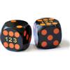 BESCON DICE Bescon - Dadi di precisione professionali ad angolo rotondo, 14,3 mm, con puntini colorati, dadi di precisione per backgammon, 14,3 mm (dadi neri con pois arancioni)