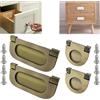 CTRICALVER 4pcs Acciaio Inossidabile Maniglie Invisibili | bronzo Maniglie e pomelli cassetti per Ante di mobili |per porte per armadio da cucina armadio cassetto（75mm＆35mm）