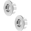 Lokatall Anello di Troppopieno per Lavello da Cucina e Bagno, 4 pezzi di Copertura Rotonda per Tappo di Scarico Troppopieno Inserto Nel foro di Ricambio per Lavello, 30 mm (Argento)