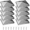 YCBTREE Tappi per pali di recinzione, 8 x 8 cm, 10 tappi di copertura in acciaio inox, per pali in legno, ringhiere per scale e base per veranda (80 x 80 mm)