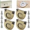 CTRICALVER 4pcs Acciaio Inossidabile Maniglie Invisibili | bronzo Maniglie e pomelli cassetti per Ante di mobili |per porte per armadio da cucina armadio cassetto （35mm）
