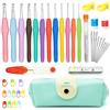 XIANGLONGY 41 Pezzi Set Uncinetto Ergonomico, da 2.0 a 8.0 mm con Manici Morbidi in TPR, Kit Completo con Custodia, Aghi, Marcatori e Accessori, Ideale per Principianti e Regalo Crochet (Classico con Custodia)