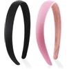 JOOTUEPO 2 Pezzi Cerchietti Semplici Fasce, 2cm Cerchietto, Fascia Coperta in Raso, Antiscivolo Cerchietto capelli in plastica, DIY Cerchietti per Capelli per Donne e Ragazze