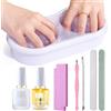Deciniee Nail Soaking Bowl Set - Gel Polish/Acetone Acrilico Remover Kit con Cuticle Oil & Cuticle Peeler & Pusher - Nail File Buffer - Nail Soak Off Bowl per la rimozione di manicure & Dip Polvere