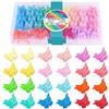 Hoyols Clip a farfalla per capelli anni '90, piccole mini clip colorate per artigli, trecce sottili, 12 colori 48 pezzi (caramelle opache)