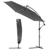 VOUNOT® Ombrellone da Giardino, Diametro 3M, Ombrellone Decentrato Parasole, con Base a Croce, Protezione UV, Grigio