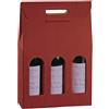 SCOTTON Scatola - 3 bottiglie - 27 x 9 x 38,5 cm - cartone seta - bordeaux - Scotton conf. 5 pz - G00244