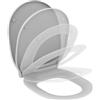 Ideal Standard Connect Air Sedile WC, forma arrotondata, Sedile avvolgente con meccanismo di chiusura ammortizzata e funzione di sgancio rapido, in robusto duroplast - Bianco (365x445x50 mm)