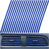 CTRICALVER 20 Pezzi 20cm Strisce Decorative per Auto, Striscia Decorativa Presa d'Aria Auto DIY, PVC Strisce di sfiato dell'Aria Auto Interne (Blu Ghiaccio Croccante)