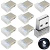 CTRICALVER 10 Pezzi Luce Led USB, Plug-in 5V Luce Atmosfera, Luci LED Interno Auto, luce usb auto, Auto Interno Atmosfera, Mini Luci USB Plug and Play (bianca)