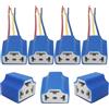 CTRICALVER Portalampada H4, 4 pezzi Blu Connettore Ceramico Lampade per Sostituzione Cablaggio Presa Faro LED, CTRICALVER 3 Pin Connettore Filo Femmina H4, 12-24V Universale