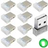 CTRICALVER Luce Atmosfera USB, CTRICALVER Luce USB Auto (verde), 10 Pezzi Luci Ambiente Auto Portatile, Plug and Play 5V Luce interna per auto per la maggior parte dei dispositivi con porte USB