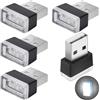 CTRICALVER Luci Ambiente Auto, Mini luci usb, LED Interni USB, Interni per auto luce portatili, luce d'atmosfera per auto, per Banca di alimentazione per laptop, 5 pcs bianca