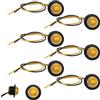 CTRICALVER 6 pezzi LED Camion Rotondi 12V/24V Universale, Auto Luci Laterali Giallo, 3/4 pollici Luci Ingombro Rimorchio per e Camion, Laterali per Auto