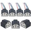 CTRICALVER Portalampada H4, 12-24V Universale Connettore Ceramico Lampade, CTRICALVER 3 Pin Nero Connettore Filo Femmina per Sostituzione Cablaggio Presa Faro LED (4 pezzi)