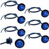 CTRICALVER 3/4 pollici LED Camion Rotondi, 12V/24V Universale Luci Laterali per Auto, Iimpermeabile Laterali, Luci Ingombro Rimorchio 6 pezzi per Auto e Camion(blu)