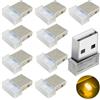 CTRICALVER Atmosfera USB Light, 10 Pezzi Luce Auto, Luci Led Interno, Ambientale Auto, Mini Luci USB, per computer, laptop, alimentatori mobili, ecc. (Giallo)