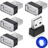 CTRICALVER 5PCS Mini USB kit per interni auto, elettrico, portatile, Banca di alimentazione per laptop con luce d'atmosfera, Blu