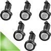 CTRICALVER High Power 18mm 9W Eagle Eye LED Light, DRL Luci di marcia diurna Luci di ricambio Luci a LED 12 V Waterproof Luce di retromarcia Marker Light (verde， 6PCS)