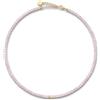 GD GOOD.designs Collana di perle da donna in pietre naturali autentiche sfaccettate da 4 mm | Collana in quarzo rosa regolabile con placcatura in oro 18K (40-45 cm) | Collana boho impermeabile (rosa)