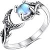 EUDORA Harmony Ball Anelli da Abbraccio in Argento Sterling 925 per Donna Uomo, Anello con Cucchiaio in Pietra di Luna Turchese Anelli con Frangetta Aperta a Forma di Luna Crescente Gioielli Regalo
