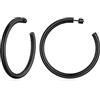 FOCALOOK Orecchini a cerchio da donna, orecchini donna cerchio acciaio inossidaible, orecchini donna cerchio grande orecchini cerchio acciaio 60MM orecchini neri cerchio