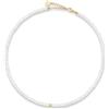 GD GOOD.designs Collana di perle da donna in pietre naturali autentiche sfaccettate da 4 mm | Collana in pietra di luna regolabile con placcatura in oro 18K (40-45 cm) | Collana boho impermeabile (bianco)