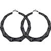FOCALOOK Orecchini a Cerchio Grandi Neri, Orecchini Acciaio Chirurgico Cerchio Hoop Orecchini Tubolari Bombati 80mm Confezione Regalo