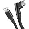 oeny 0.25m/0.5m/1m/2m/3m Gomito da 90 gradi Gomito in nylon intrecciato Caricatore rapido Gomito Cavo da USB C a tipo C per iPhone 15 16 Samsung Xiaomi