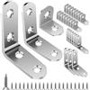 WUBAYI 28 staffe angolari a forma di L, in acciaio inox per legno, 15 x 20 mm, 15 x 25 mm, 15 x 30 mm, con 81 viti, per fissare e riparare mobili, mensole, finestre e armadi