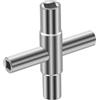 YUNYU Set di chiavi quadrate a 4 vie, 6,5 mm-9 mm, strumento multiuso per scatole elettriche e contatori, argento