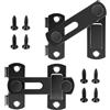 WUBAYI Confezione da 2 chiavistelli per porte in acciaio inox, gancio per cancello e serratura piatta a 180°, finitura nera opaca per cancelli in legno, porte da giardino e sicurezza interna (7,6 cm)