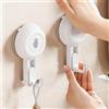 EAAGHK Ganci Ventosa Potenti Riutilizzabile 2 Pz Appendiabiti a Ventosa Senza Foratura Gancio a Ventosa per Piastrelle da 5KG per Cucina Bagno Parete Doccia, Una Pressione per Assorbire, Bianco