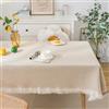 CHUYIX - Tovaglia in cotone e lino con nappe 90 * 120 cm, rettangolare, lavabile, antipolvere, per tavolo da pranzo, tovaglia da cucina, per picnic, decorazione natalizia, tovaglia da pranzo
