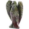 Ouubuuy Angelo di cristallo del Sangue di drago, piccola scultura dell'angelo custode, pietra di guarigione del cristallo, cristallo di guarigione del quarzo rosa, angelo fortunato del fascino 1.5 pollici