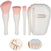 WUBAYI Set di pennelli per il trucco-5 pezzi pennelli per il trucco quotidiano-Beauty Tools pennelli per il trucco con specchio, leggero e conveniente per il viaggio quotidiano