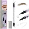 2CHILL Matita per Sopracciglia Curva a 30°, Penna per Sopracciglia Magica 2 in 1 Pro, Impermeabile con 2 Punte, Matite per Sopracciglia Microblading Vivaci per Donna (01 Marrone Chiaro)