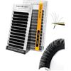 NAGARAKU Easy Fan Ciglia 2 Layers 2~20D Auto-Ventilanti Volume Ciglia Ciuffetti Tecnica Ventaglio Volume Blooming Morbide Naturali Risparmio di Tempo Auto Self Fanning Fluffy Lash Nero (0.07 CC 12mm）
