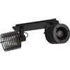 Eglo Segovia - Lampada da soffitto a 2 luci con faretti spot orientabili, plafoniera dal design industriale in metallo e legno di colore nero, spot da soffitto con attacco E27