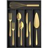 Conflech Organizer per posate da 25,4 cm, in bambù, per cassetti da cucina, organizer per utensili da cucina, portaposate, organizer per posate, vassoio nero