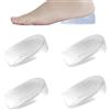 YUNYU 2 paia di cuscinetti per piedi in gel, cuneo da 1 cm per tendine e speroni di Achille, solette trasparenti per aumentare l'altezza, cuscinetti in silicone per uomini e donne