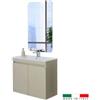 Mobile bagno sospeso pastello tortora con 2 ante, 80x37x69 cm