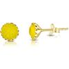 DTPsilver Orecchini Lobo Donna Argento 925 Placcati Oro 24K con Brillantini di Cristallo Opale - Orecchini Dorati Donna Ipoallergenici per Pelli Sensibili - Diametro 6 mm