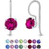 DTPsilver Punto Luce Orecchini Fucsia Donna - Argento 925 con Cristalli 6 mm - Bigiotteria Pendenti a Monachella